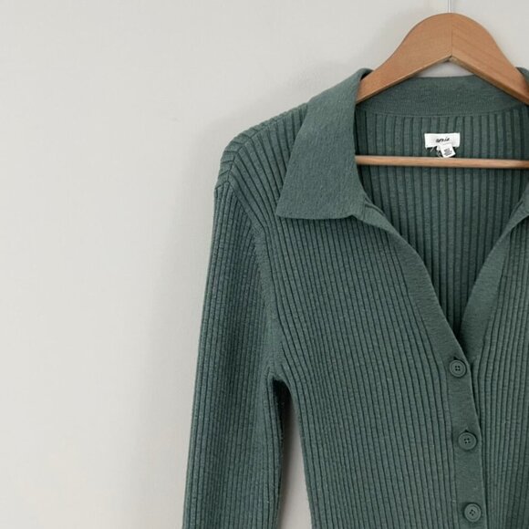 Aerie Gotta Jet Polo Cardigan Sweater in Forest Green Size Large - Picture 6 of 6